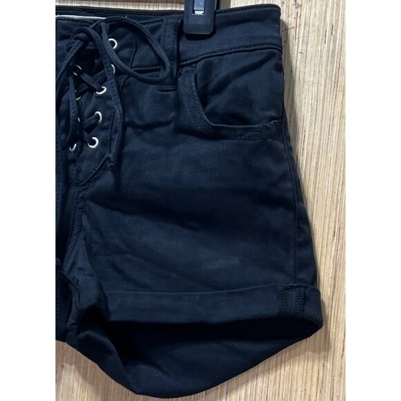 Pacsun - Women's High-Waisted Super Stretch Short Shorts Lace Up - Black - # 23 - Picture 12 of 15